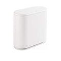 IEEK 12 Liter Rectangular Plastic Trash Can with Press Top Lid,White Modern Wastebasket Thin Trash