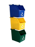 Multi Bin Recycling System with Three Stackable 6 Gallon Recycle Bins to Build Your Recycling