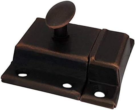 QCAA Oval Turn Cabinet Latch, for Cupboard & Other Furniture, Large, Antique Copper, Made in