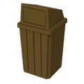 32 Gallon Square Slatted 100% Recycled Plastic Heavy-Duty Commercial Outdoor or Indoor Trash Can