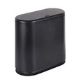 IEEK Plastic Trash Can with Press Top Lid,3.2 Gallon /12 Liter Garbage Can,Black Modern Waste