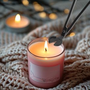 6-Piece Black Candle Wick Trimmer, Polished Wick Cutter Scissor, Premium 430 Stainless Steel Candle