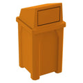 32 Gallon Square 100% Recycled Plastic Heavy Duty Outdoor Trash Can with Push Lid - Great for