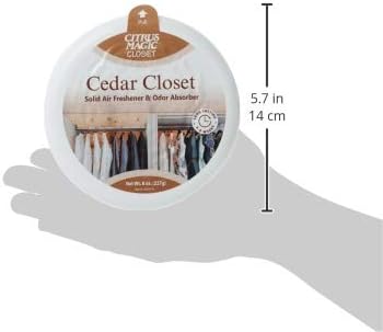 Citrus Magic For Closets Odor Absorbing Solid Air Freshener, Cedar, 8-Ounce, Pack of 6 - CASE