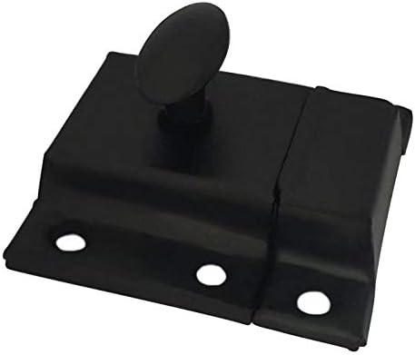 QCAA Oval Turn Cabinet Latch, for Cupboard & Other Furniture, Large, Matte Black, Made in Taiwan, 2