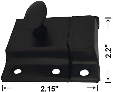 QCAA Oval Turn Cabinet Latch, for Cupboard & Other Furniture, Large, Matte Black, Made in Taiwan, 2