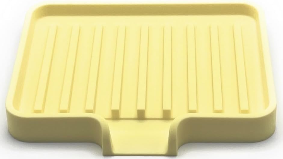 Happitasa Silicone Soap Dish Tray and Sponge Holder with Drain Chute, Pack of 2 | Bathroom and