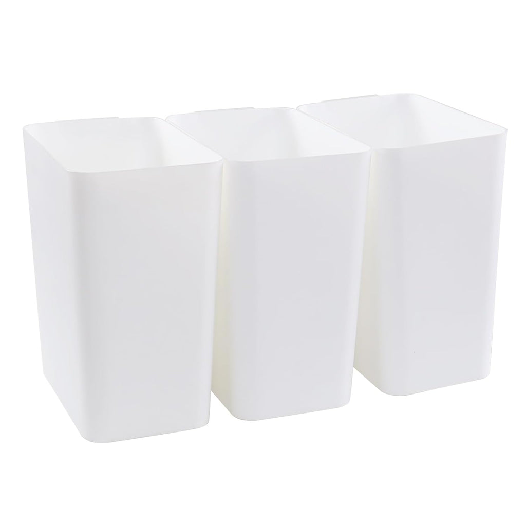 3-Pack 4.5 Gallon Trash Can, Waste Bin for Under Desk, Kitchen, Home, Office, White