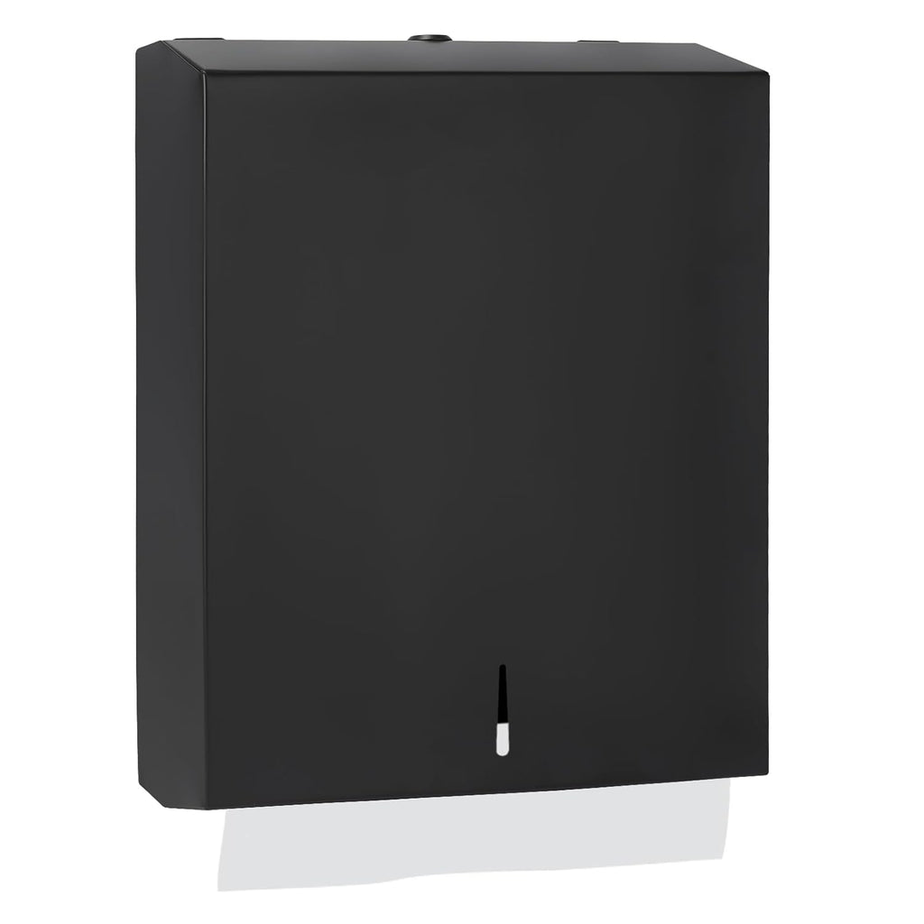 Paper Towel Dispenser Wall Mount, Matte Black Stainless Steel Commercial Paper Towel Holder with