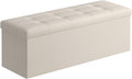 SONGMICS Mazie Collection - 43 Inches Folding Storage Ottoman Bench, Ottoman with Storage, Foot