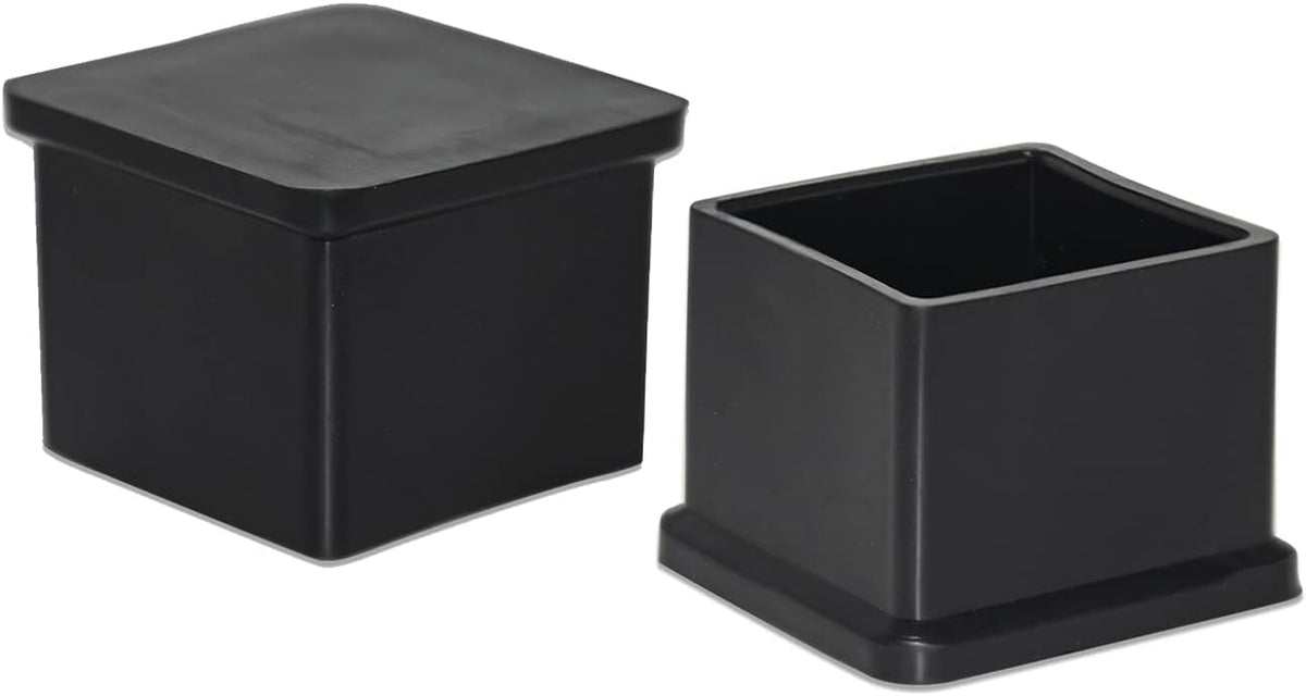 Flyshop 1-3/16" x 1-3/16", 30 mm x 30 mm Flexible PVC Chair Leg Caps Black Anti-Scratch Furniture