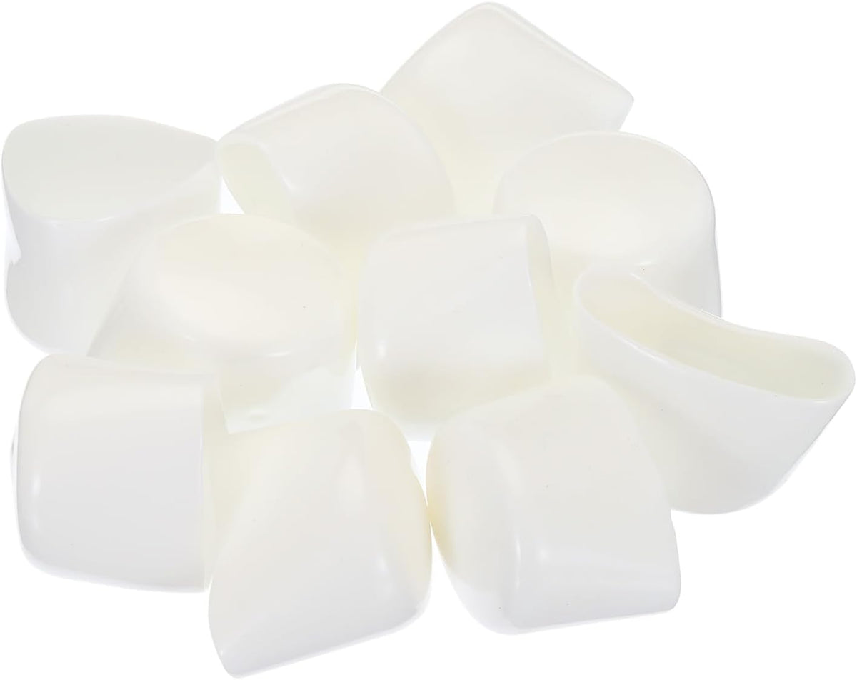 uxcell 20pcs Rubber End Caps 35mm ID Vinyl Round Tube Bolt Cap Cover Screw Thread Protectors White