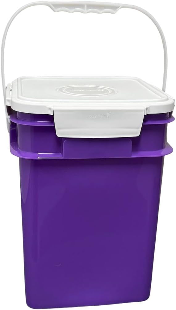 House Naturals 4 Gallon Square Food Grade Bucket Pail with Plastic Handles and Lid (Pack of 3) Made