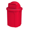 42 Gallon Circle 100% Recycled Plastic Heavy Duty Outdoor Commercial Trash Can with Push Open Dome