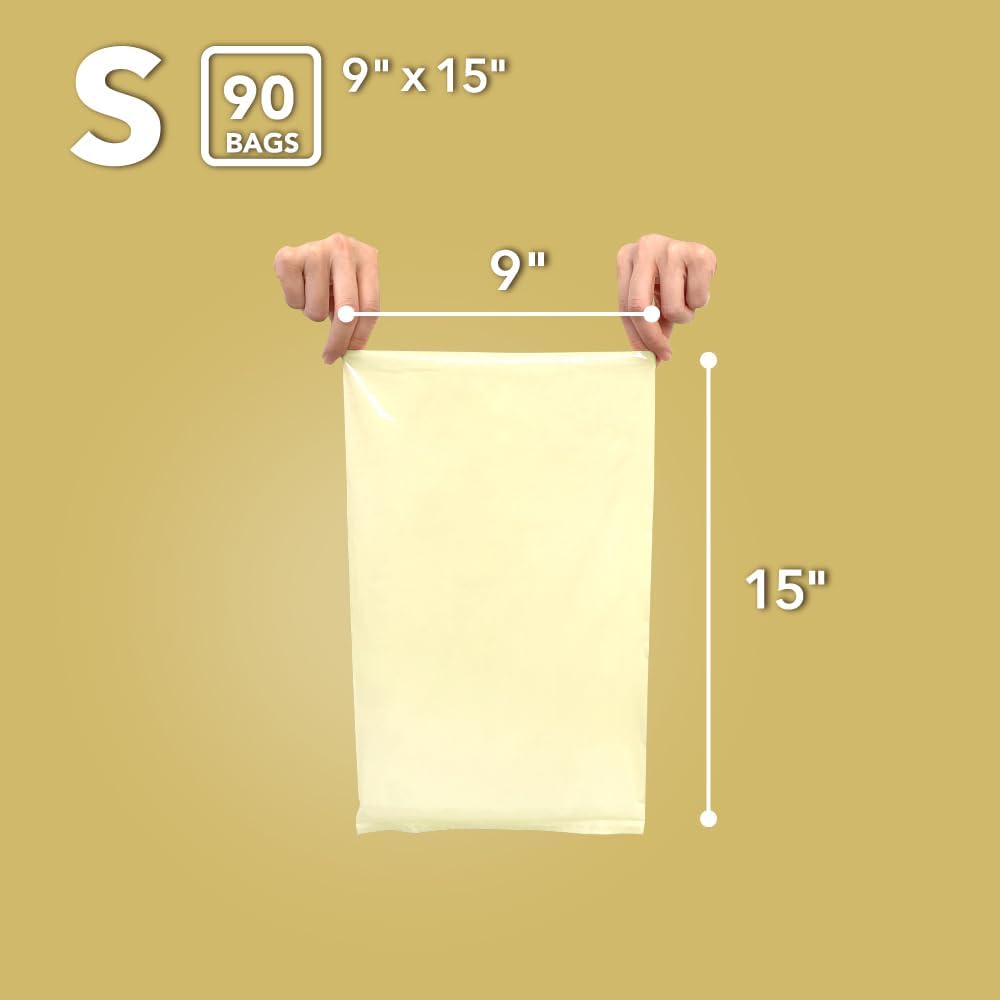 BOS, Odor-Sealing Dirty Diaper Trash Bags - Scent & Smell Free (Color: Cream Yellow) (Pack of 2)