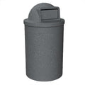 55 Gallon Round 100% Recycled Plastic Heavy Duty Indoor or Outdoor Trash Can with Push Open Dome