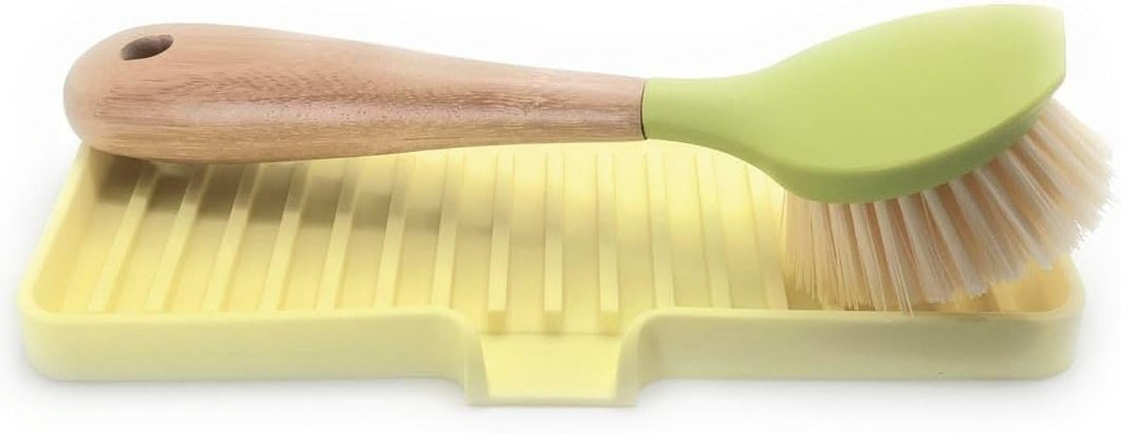 Happitasa Silicone Soap Dish Tray and Sponge Holder with Drain Chute | Bathroom and Kitchen Sink