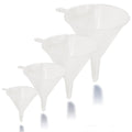 Funnel Set (4 Sizes: 122, 101, 76, 50mm) - Durable, Non-Toxic, Food-Grade Plastic funnels for