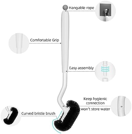 HAMITOR Toilet Bowl Brush Without Holder: Bathroom Deep Cleaning Toilet Cleaner Scrubber Under Rim