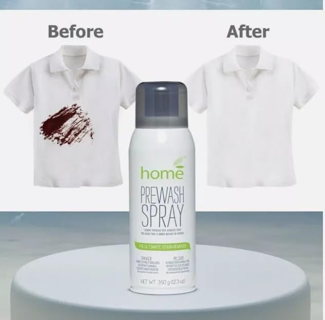 Laundry Prewash Spray Aerosol 12.3 Oz (Ultimate Tough Stain Remover for White Shirts/Clothes w/o