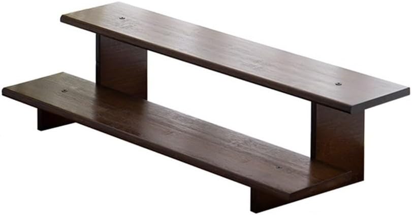 2 Tier Wood Desktop Ladder Storage Rack, Bamboo Wooden Storage Shelf for Kitchen Countertop, Spice
