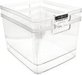 Isaac Jacobs 2-Pack Extra-Large Clear Storage Bins (11.5” L x 14” W x 9” H) w/Cutout Handles