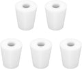 Labasics 5-Pack 3# Single-Hole Silicone Stoppers, White Tapered Lab Seal Stoppers with 0.31" Hole