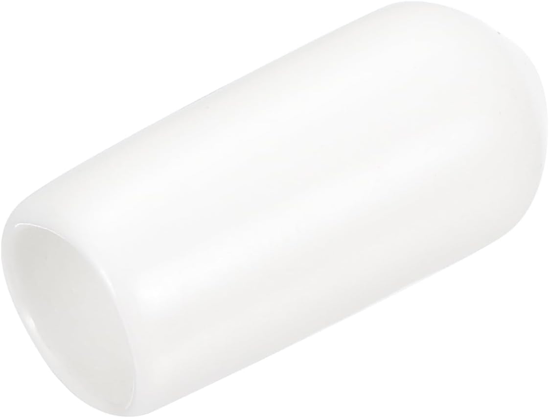 uxcell 20pcs Rubber End Caps 6.5mm ID Vinyl Round End Cap Cover Screw Thread Protectors White