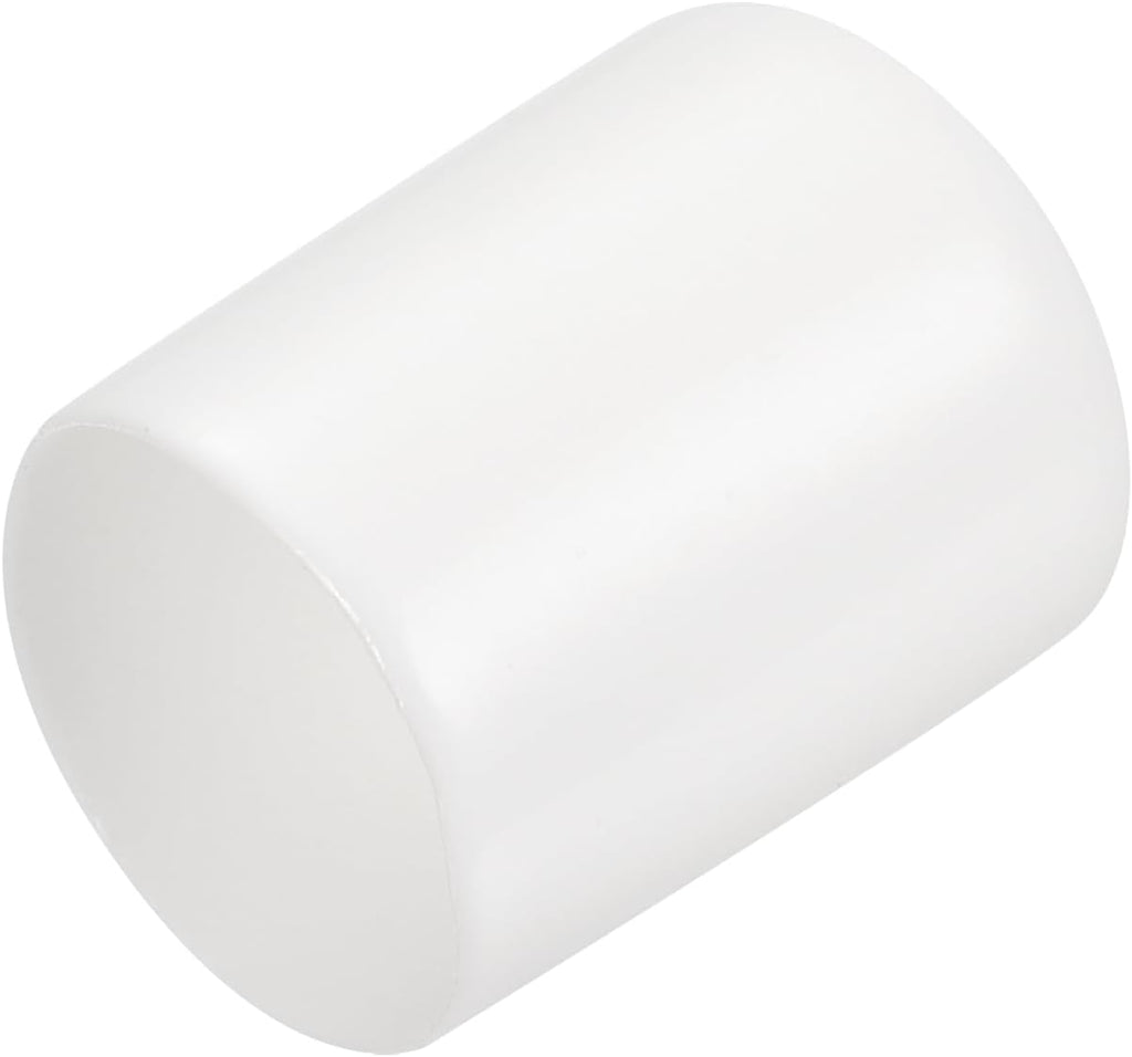 uxcell 20pcs Rubber End Caps 15mm ID Vinyl Round End Cap Cover Screw Thread Protectors White