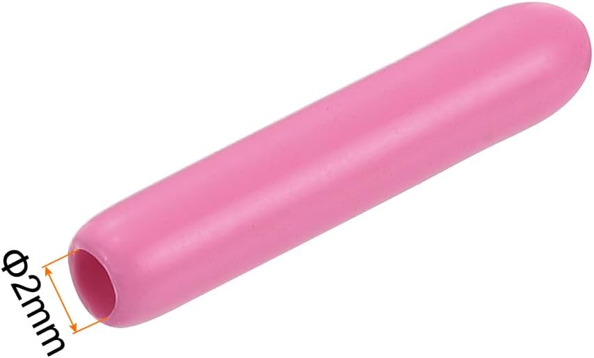 uxcell 20pcs Rubber End Caps 2mm ID Vinyl PVC Round Tube Bolt Cap Cover Screw Thread Protectors Pink