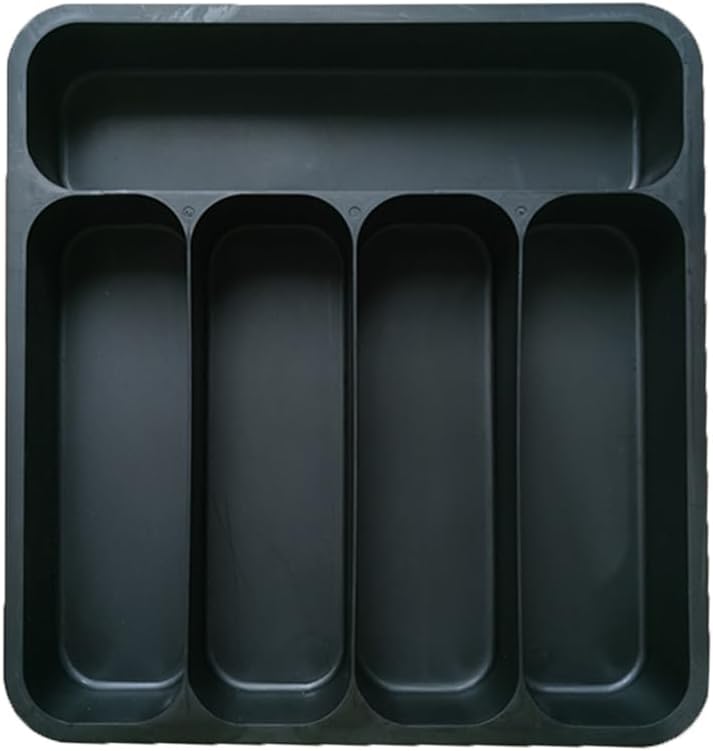 Utensil Silverware Drawer Organizer for Kitchen: Durable Flatware Tray with Dividers, Plastic
