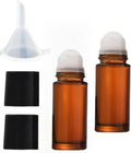 2Pcs Brown 30ml Glass Essential Oil Roller Bottles Refillable Roll on Bottles Empty Deodorant