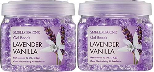 SMELLS BEGONE Odor Eliminator Gel Beads - 12 oz, Pack of 2 - Eliminates Odor in Bathrooms, Cars