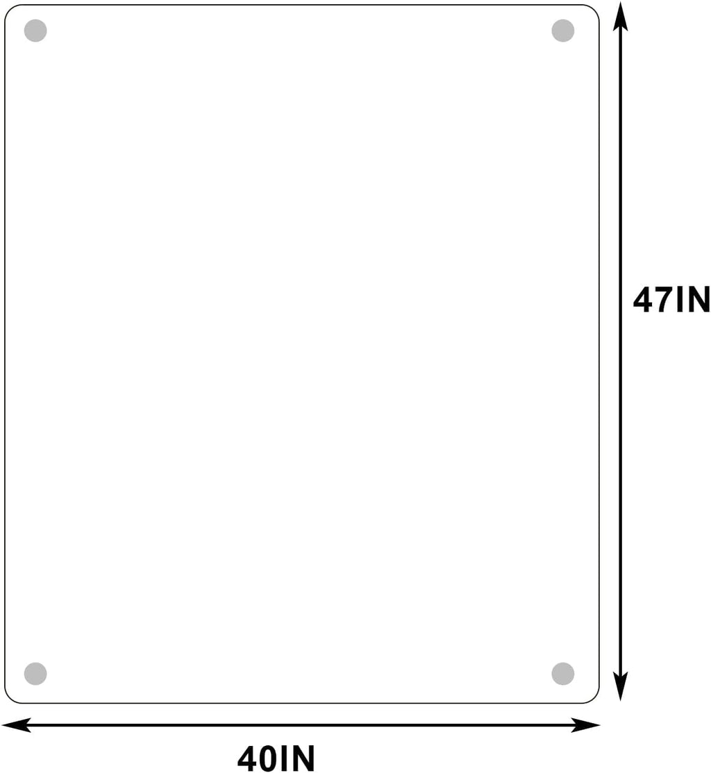 GLSLAND 47"x40" Tempered Glass Chair Mat Heavy-Duty Floor Protector for Carpet & Hard Floors