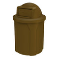 42 Gallon Round 100% Recycled Plastic Heavy-Duty Commercial Outdoor and Indoor Trash Can with Push