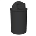 55 Gallon Circle 100% Recycled Plastic Heavy Duty Outdoor Trash Can with Push Open Dome Lid and