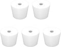 Labasics 5-Pack 8# Single-Hole Silicone Stoppers, White Tapered Lab Seal Stoppers with 0.31" Hole