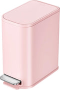 Cesun Small Bathroom Trash Can with Lid Soft Close, Step Pedal, 5 Liter / 1.3 Gallon Stainless