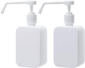 Pump Bottles Dispenser 16.9oz/500ml, 2 Pack Empty Plastic Lotion Shampoo Bottles, Refillable Hand
