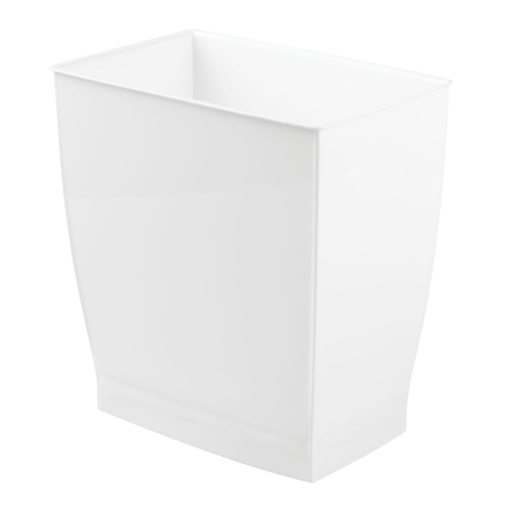 iDesign,Plastic Spa Rectangular Trash, Waste Basket Garbage Can for Bathroom, Bedroom, Home Office