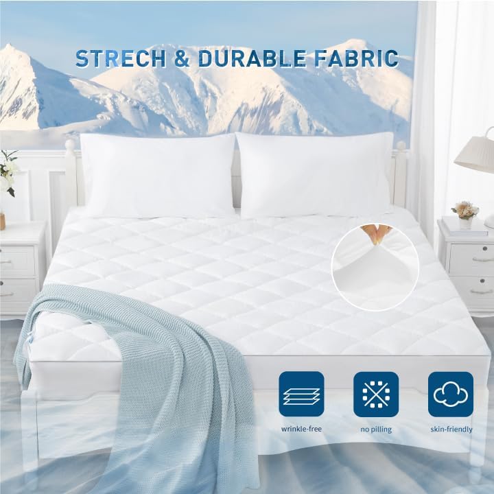 Sunflower Cooling Quilted California King Mattress Protector, Mattress Pad Cal King Chill Soft