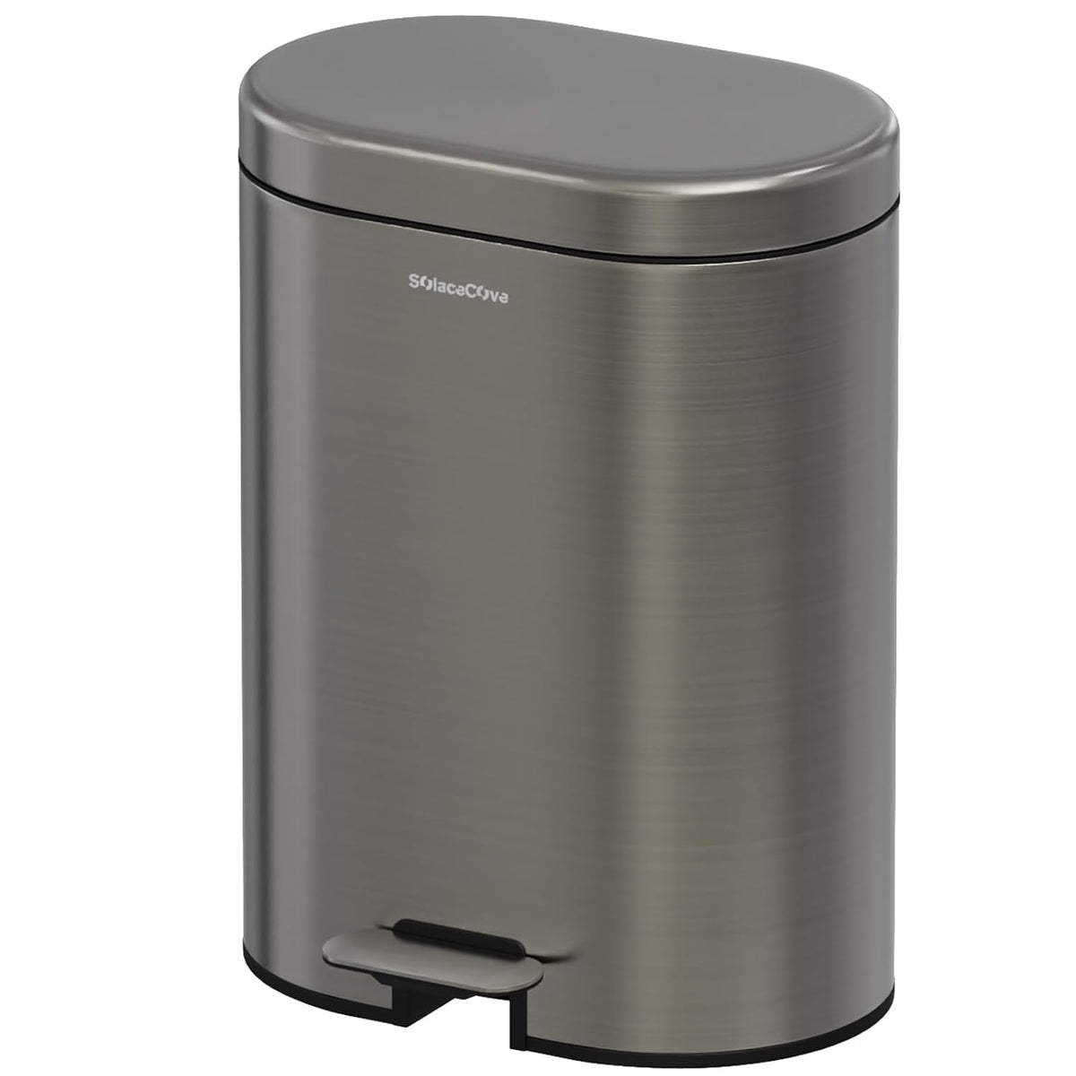 3.2 Gallon Small Bathroom Step Trash Can with Removable Inner Bucket,Round Stainless Steel Garbage