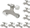 8 Pack Hinge Pin Brushed Nickel Door Stopper, Adjustable Heavy Duty Hinge Pin Door Stop with Rubber