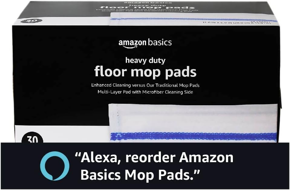 Amazon Basics Heavy Duty Floor Mopping Pads with Microfiber, Fits Swiffer WetJet Mopping Systems