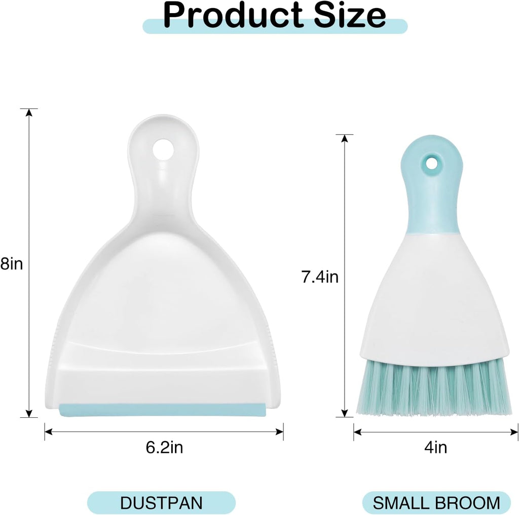 NACENA Mini Dustpan and Brush Set, Small Broom and Dustpan Set Dust Pan and Mini Hand Broom Dustpan