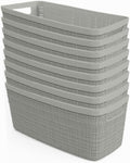Curver Jute Decorative Plastic Organization and Storage Basket Perfect Bins for Home Office, Closet