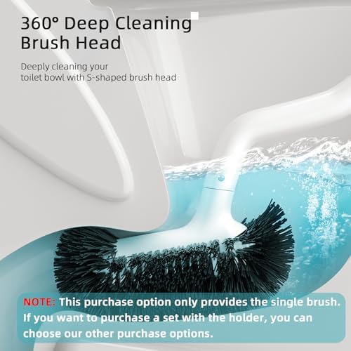 HAMITOR Toilet Bowl Brush Without Holder: Bathroom Deep Cleaning Toilet Cleaner Scrubber Under Rim