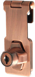 Alise Keyed Hasp Lock,3 Inch Safety Packlock Clasp Hasp Lock Latch with Lock,Door Hinge Lock with