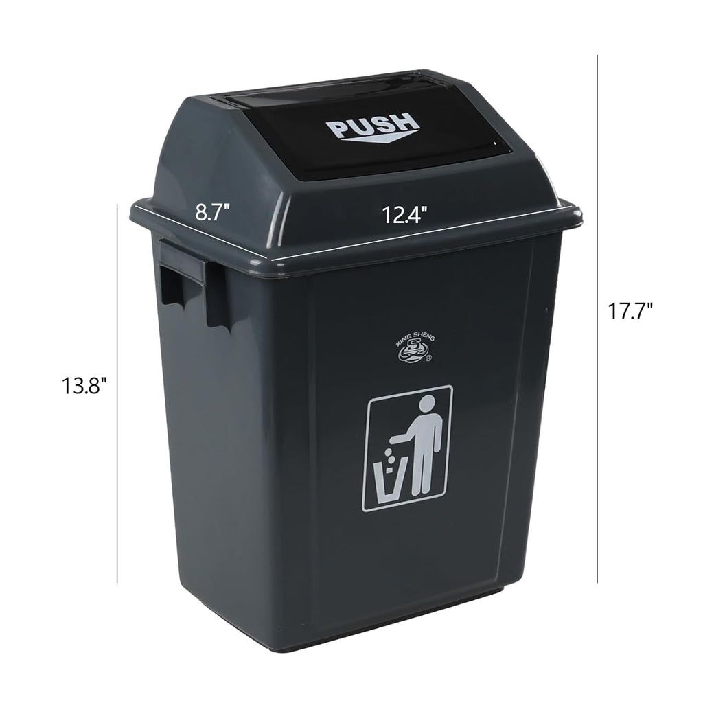Readsky 6 Gallon Plastic Garbage Can Swing Lid, Trash Can Swing-Top, Swing Garbage Bin, 4 Packs