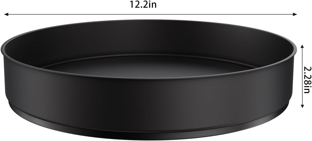 VAEHOLD Lazy Susan Stainless Steel Black Spice Rack Turntable for Pantry Cabinet - Decorative Trays